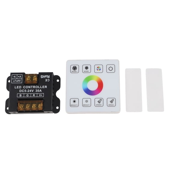 Cushteg LED Controller for 5V-24V RGB Light Strips with Touch Panel Dimmer and Wireless Remote Control