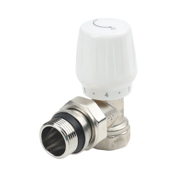 Cushteg Manual Angle Temperature Control Valve for Radiator, 1/2 Inch Brass with Plastic Handle, Manual Regulating Valve for Home Heating Systems(DN20)