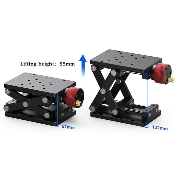 Cushteg Manual Lift Z-Axis Lab Jack Elevator Platform, High Precision Optical Sliding Lifting Platform with Hard Anodized Aluminum Alloy, Compact and Lightweight for Home and Office