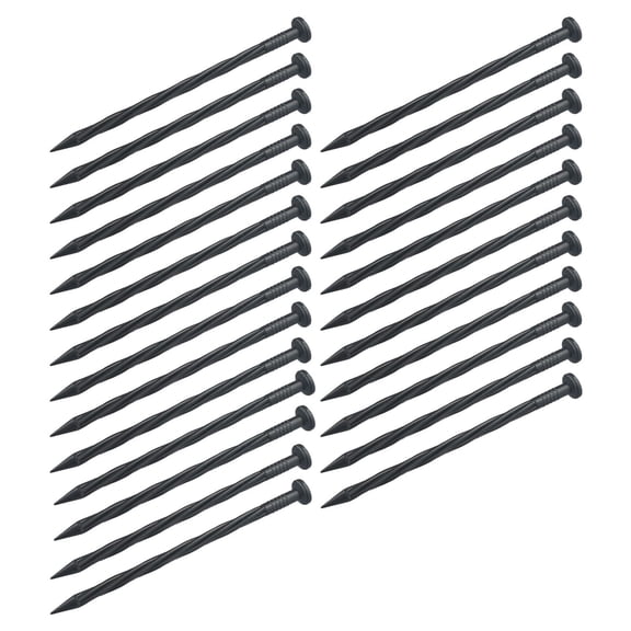 Cushteg Plastic Garden Ground Nails for Landscaping Edging and Fixing, 25-Pack Black Landscape Stakes with Weather-Resistant Design for Garden Borders and Ground Cover