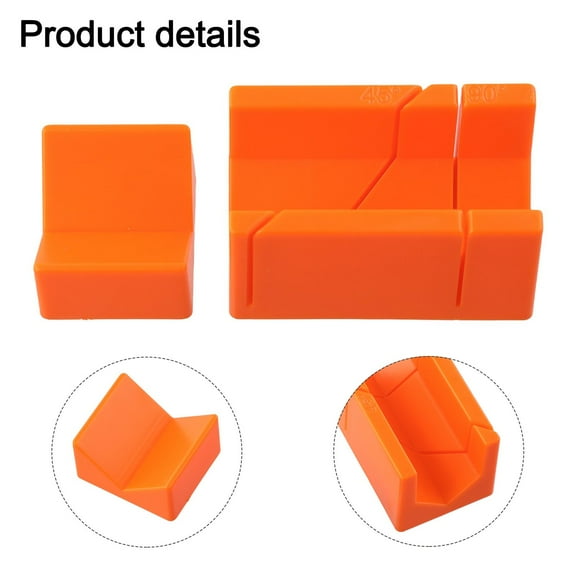 Cushteg Portable Miter Box for Woodworking, 90 and 45 Degree Bevel Cuts, Resistant Plastic Saw Guide with Compact Design for Hand Tools