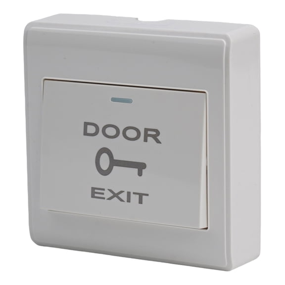 Cushteg Push Button Door Access Control Switch 86x86mm with Luminous Indicator Bar, for Electrical Outlet & Switch Parts, White