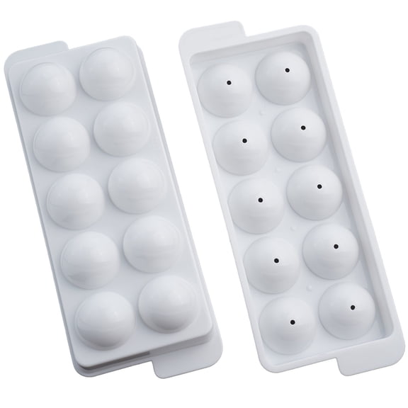 Cushteg Round Ice Cube Tray For Making Ice Balls, Stackable Plastic Ice For -Freelyzer With Easily Release Design, For Ice Box – 1 Pack(Ten small)