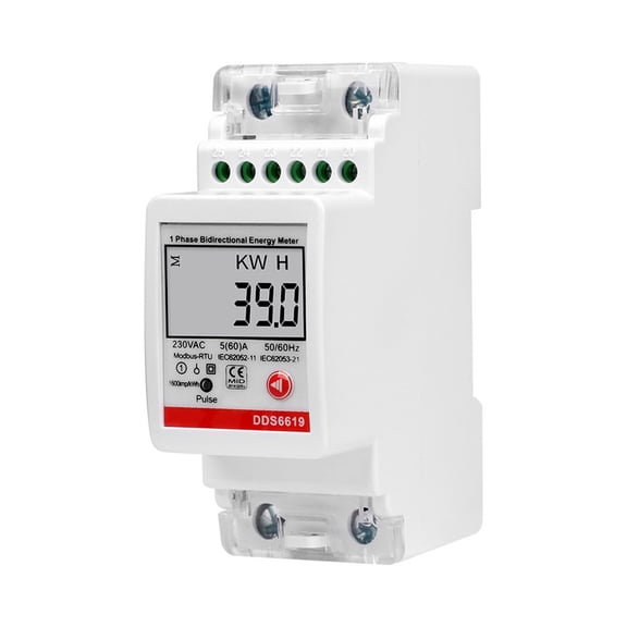 Cushteg Single Phase LCD Digital Energy Meter with RS485 Communication, Voltage Current Power Factor Monitor for Home, Factory & Lab