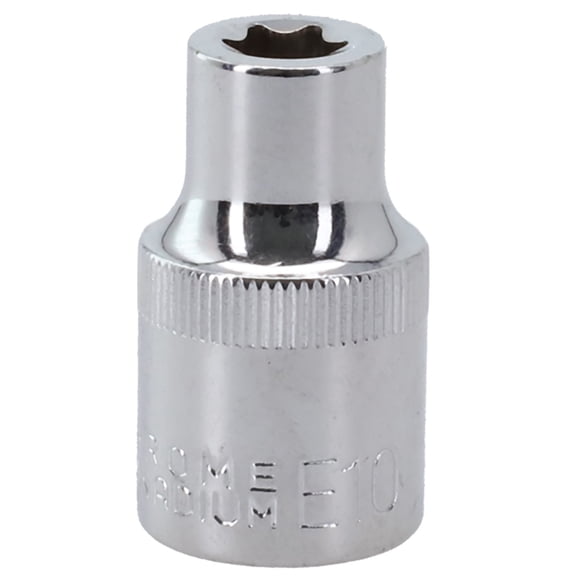 Cushteg Socket Wrench Set for Torx Screws, 1/2 Inch Drive E-Type Sockets (E10-E24), Anti- Metal Ratchet Wrench Head Hand Tool(E10)