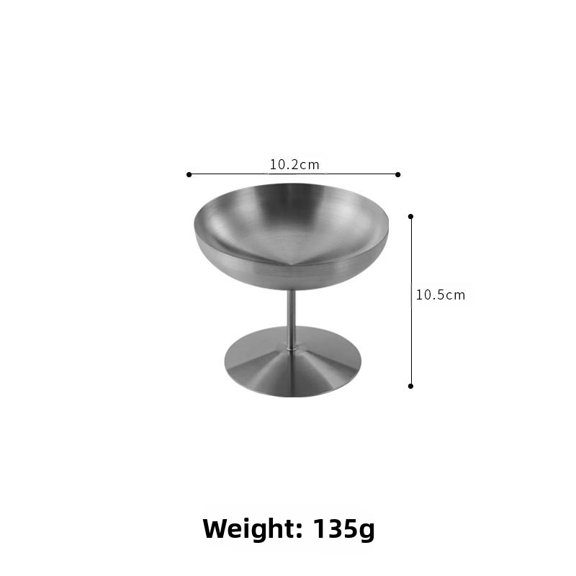 Cushteg Stainless Steel Dessert Cups, 150ml & 250ml Tall Stemmed Glasses for Ice Cream, Sundae, Parfait, Cocktail and Salads, 304(150ml Silver)