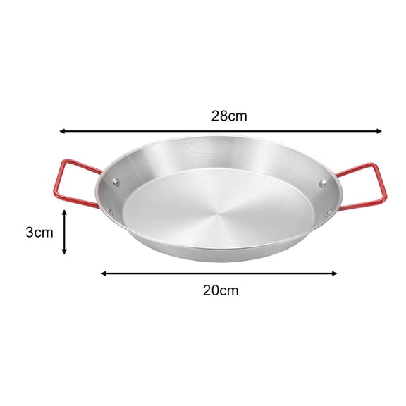 Cushteg Stainless Steel Paella Pan with 20cm Diameter for Home and Restaurant Use