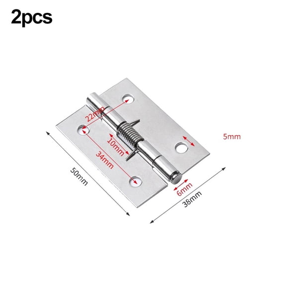 Cushteg Stainless Steel Self Closing Spring Door Hinge for Internal Cabinet Doors, 304 Metal Hardware Fixing, 2-Pack, Silver(2inch)