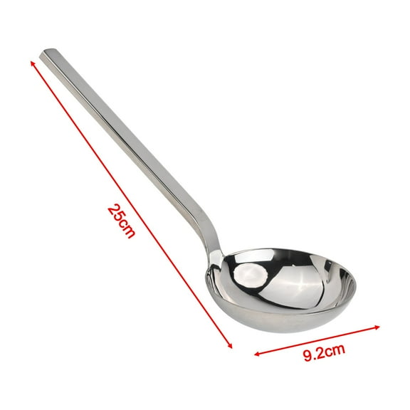Cushteg Stainless Steel Serving Spoon with Thickened Large Head, Polished Rust-Resistant Table Spoon for Kitchen Dining, Heat-Resistant Long Handle Utensil for Hot Food, Silver(big)