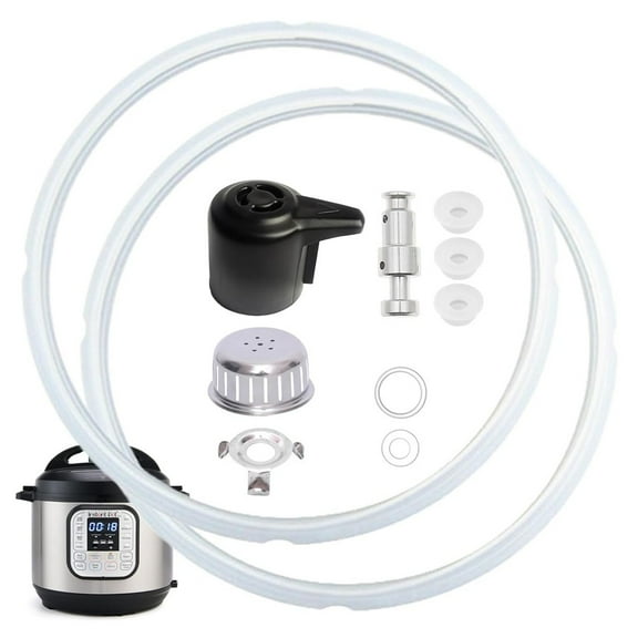 Cushteg Steam Release Handle Sealing Ring Float Valve Gasket for Pressure Cooker 11 Pcs Set, Silicone + Plastic + Metal for Various Models