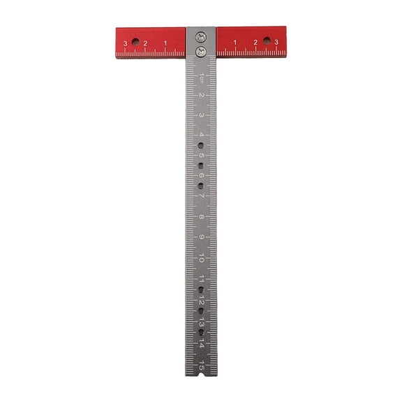 Cushteg T-Shaped Square Ruler, Aluminum Alloy 90 Degree Right Angle Ruler for Woodworking, Carpentry, DIY Projects and Drafting