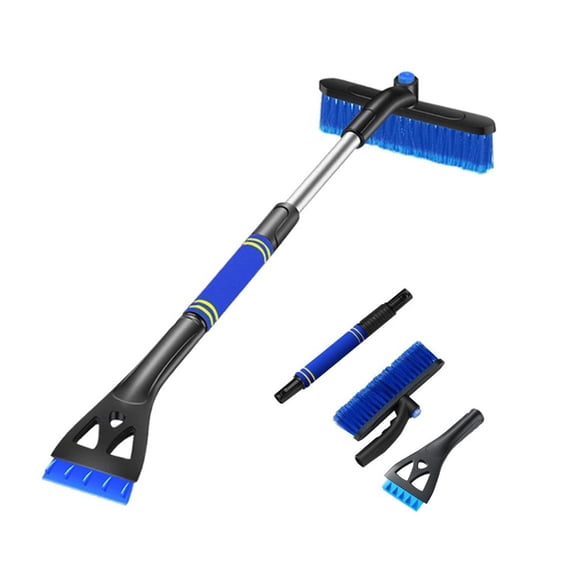 Cushteg Telescopic Snow Scraper with Ice Scraper & Broom, 3-in-1 Aluminum Alloy Car Snow Rel Tool, Extendable 6080 cm Pole, Paint-Safe Bristles, Ergonomic Foam Grip, for Vehicle