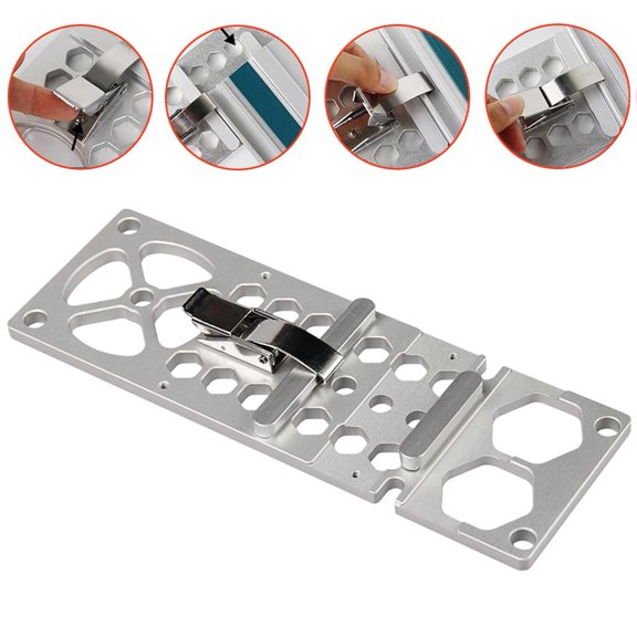 Cushteg Woodworking Track Saw Square Guide Rail Stop, 260mm Aluminum Alloy and Stainless Steel Right Angle Positioning Plate for Electric Circular Saws