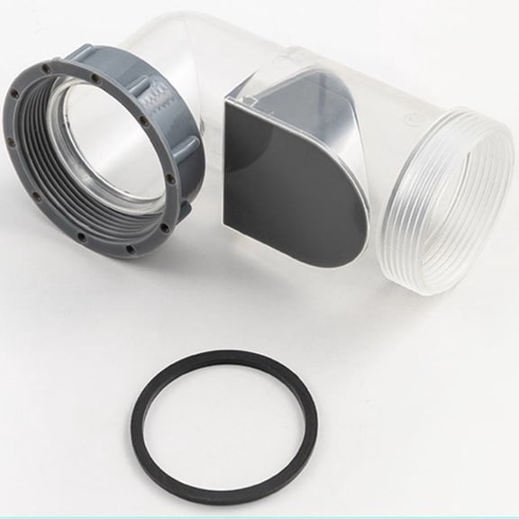 Cushteg Y-Shaped Sink Drain Connector for Kitchen and Bathroom, 58mm Anti-Backflow Elbow with Check Valve, ABS PP Material, Transparent, No Garbage Disposer Needed