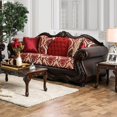 thumbnail image 1 of Benzara BM137619 Wilford Cushy Deluxe Traditional Style Sofa, Brown & Burgundy, 1 of 1