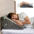 thumbnail image 1 of Cushy Form Wedge Pillows for Sleeping, Multipurpose Memory Foam Bed - Grey--, 1 of 5