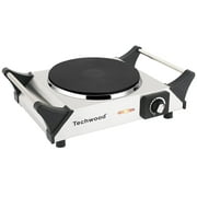 Techwood 1500W Portable Electric Hot Plate Single Burner 13.78 Inch Stainless Steel