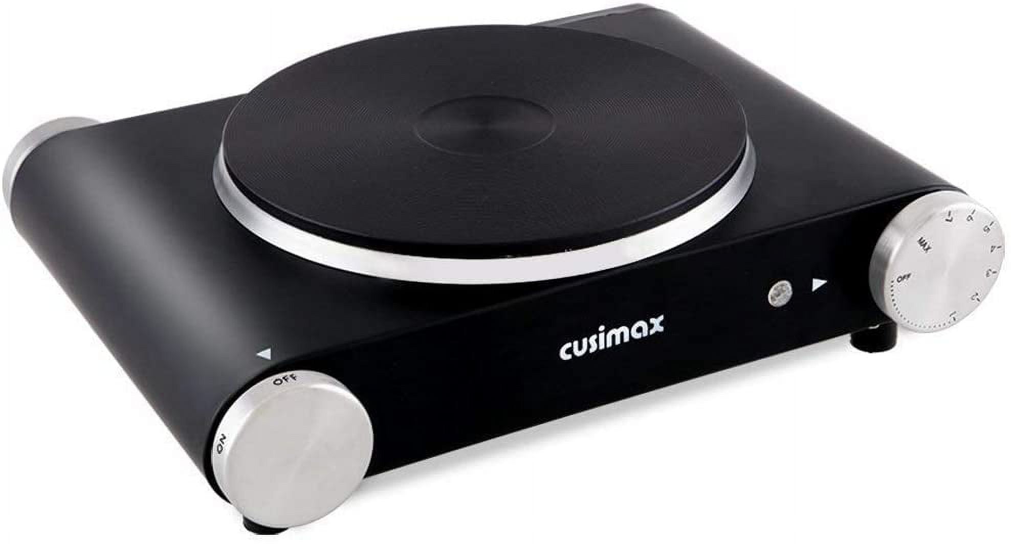Cusimax Hot Plate Electric Burner Single Burner Cast Iron Hot Plates for Cooking Portable Burner 1500W with Adjustable Temperature Control Stainless