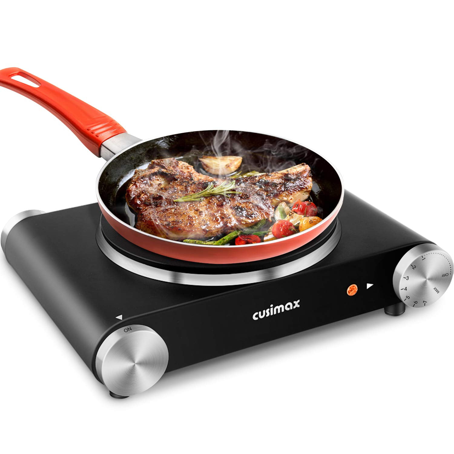 Cusimax 1500W Black Stainless Steel Single Burner Electric Hot Plate