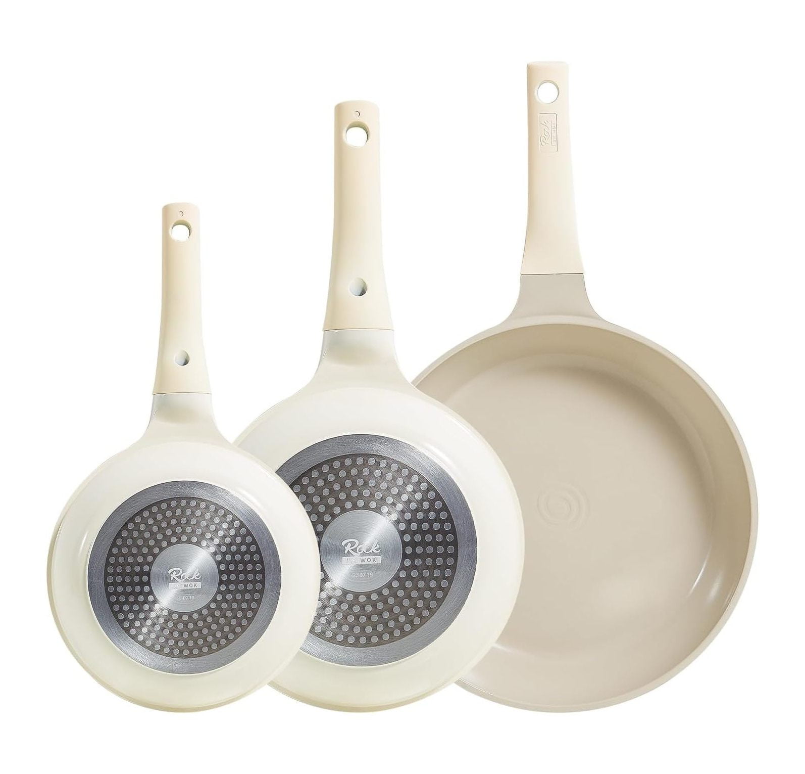 Cusimax Shop Ceramic Nonstick Frying Pan Set, 3 Pcs Cookware Set for