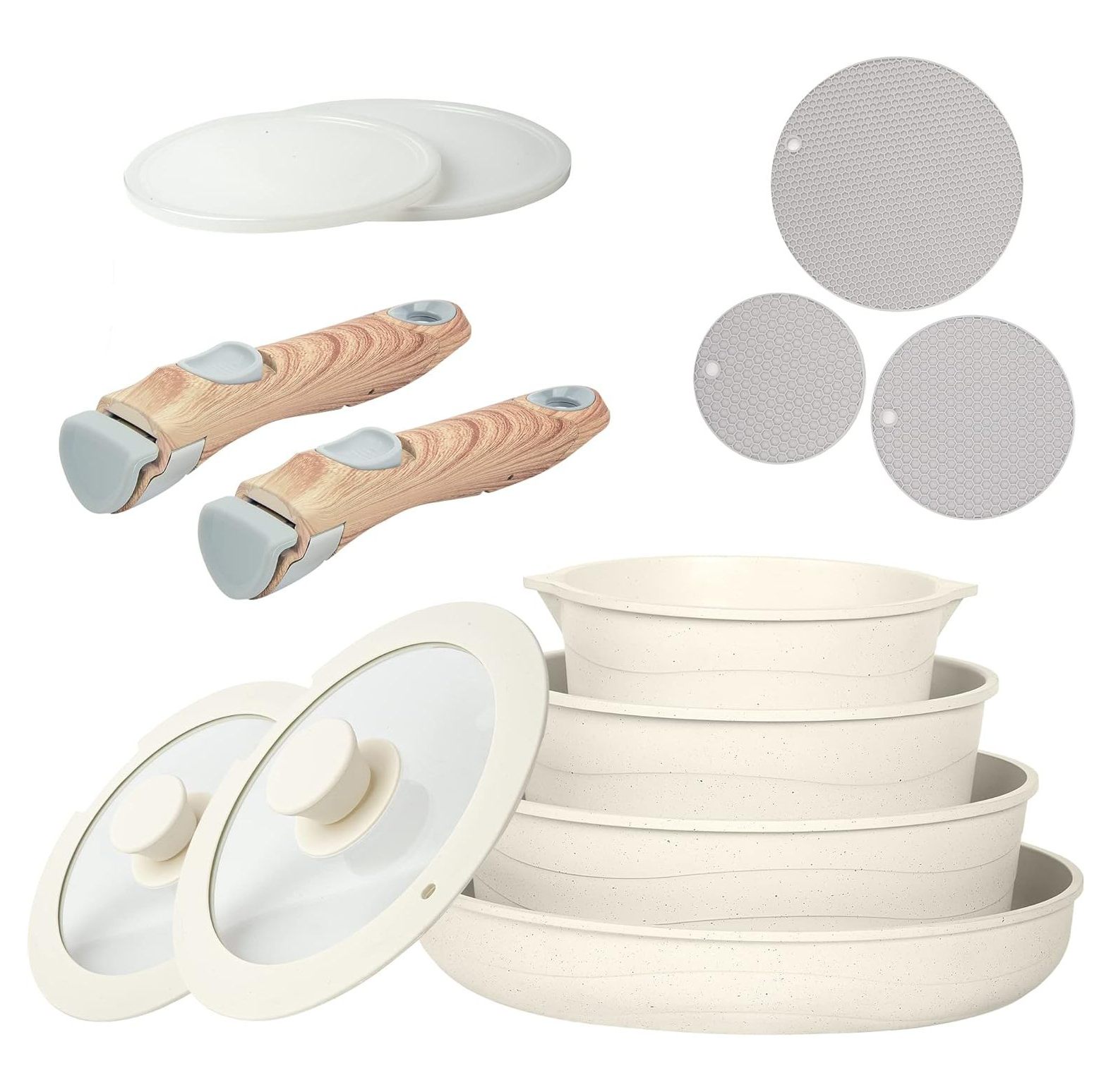 Cusimax Shop Pots and Pans Set Nonstick, Detachable Handle Cookware