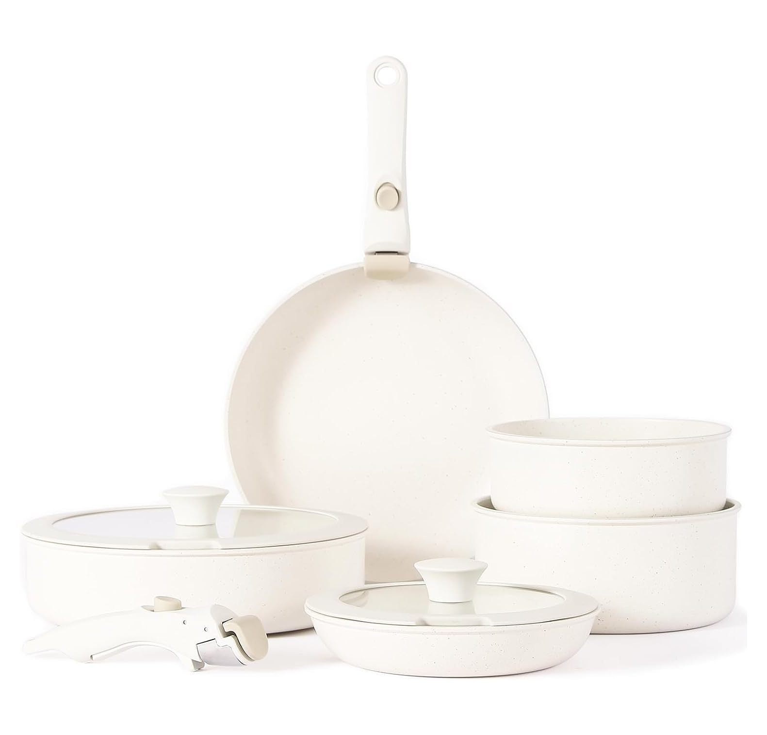 Cusimax Shop pot and pan set with removable handle, Nonstick Cookware