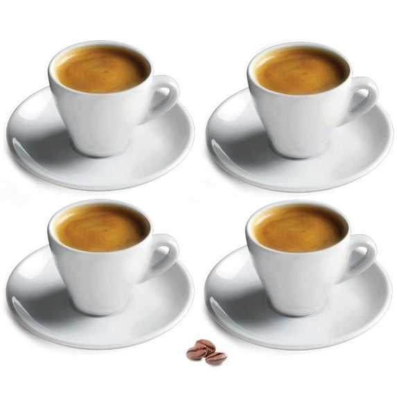 Cusinox White Porcelain Espresso Cup Sets for Espresso Coffee, 2 Oz