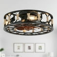 thumbnail image 1 of Cusp Barn 20'' Flush Mount Caged Ceiling Fan with Remote Control, Farmhouse Rustic Low Profile Ceiling Fans, 4-Light Vintage Enclosed Lighting Fixture, 1 of 10