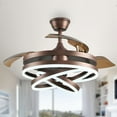 thumbnail image 1 of Cusp Barn 42" LED Retractable 3-Blade Ceiling Fan with Remote Control and Light Kit Included, 1 of 8