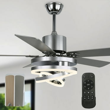 Cusp Barn 52" Chandelier Ceiling Fans with Lights Modern DIY Shape Ceiling Fan DC Silent Motor LED Ceiling Light for Bedroom