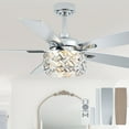 thumbnail image 1 of Cusp Barn 52" Luxury Crystal Ceiling Fan with Reversible Blades and Remote Control, DC Motor 6 Speeds Fan with Lights, 1 of 11