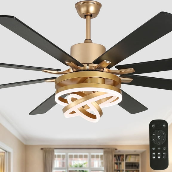 Cusp Barn 72" Indoor Ceiling Fan with Light, Silent DC Motor, 6-Speed Airflow, 3-Color Dimming, Remote Control Included