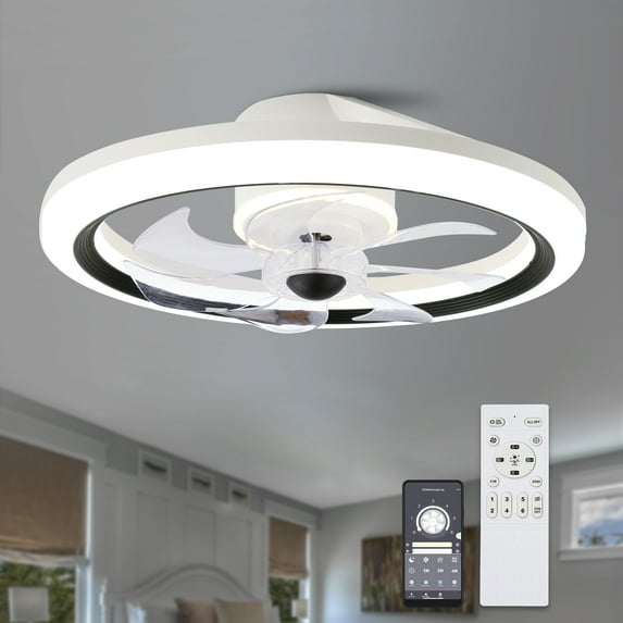 Cusp Barn Dimmable Indoor Ceiling Fan with Lights Remote & APP Control Low Profile DC Motor Ceiling Light