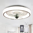 thumbnail image 1 of Cusp Barn Flush Mount Ceiling Fan with Light Remote Control Low Profile 3-Color Dimming LED Light for Bedroom, 1 of 11