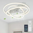 thumbnail image 1 of Cusp Barn Modern 24-In Modern DIY Shape Ceiling Fan with Lights, Low Profile Flush Mount DC Motor Dimmable LED Ceiling Light for Living Room, 1 of 10