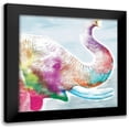 thumbnail image 1 of Cusson, Marie Elaine 12x12 Black Modern Framed Museum Art Print Titled - Colorful Elephant, 1 of 5