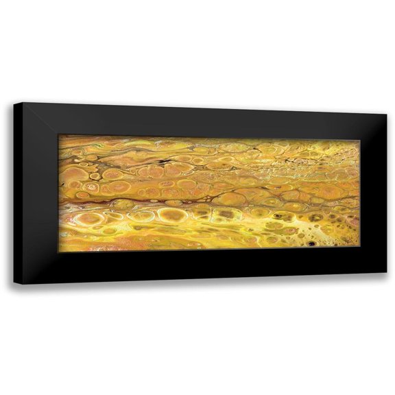 Cusson, Marie Elaine 14x8 Black Modern Framed Museum Art Print Titled - Lava Dance panel III