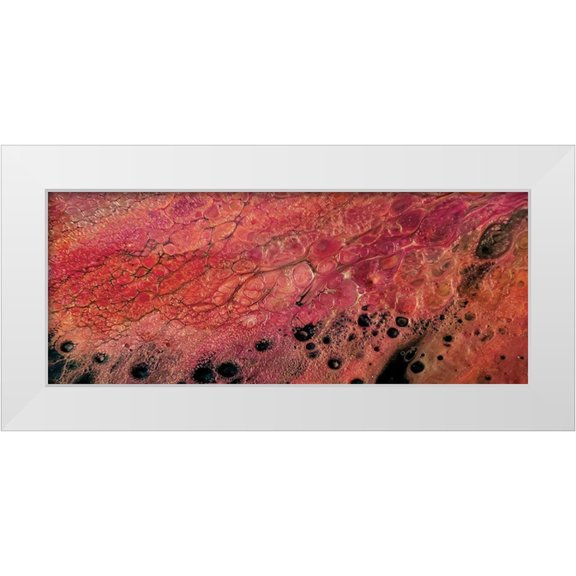 Cusson, Marie Elaine 14x8 White Modern Wood Framed Museum Art Print Titled - Lava Dance panel IV