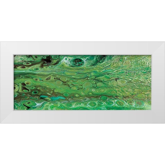 Cusson, Marie Elaine 14x8 White Modern Wood Framed Museum Art Print Titled - Lava Dance panel I