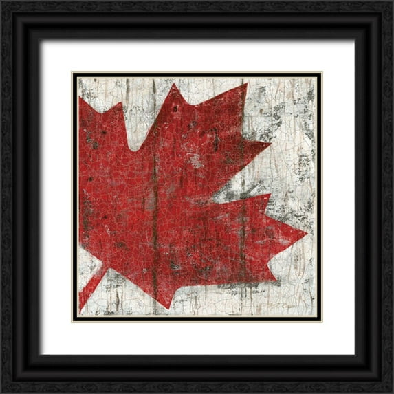 Cusson, Marie-Elaine 15x15 Black Ornate Wood Framed with Double Matting Museum Art Print Titled - Canada Maple Leaf II
