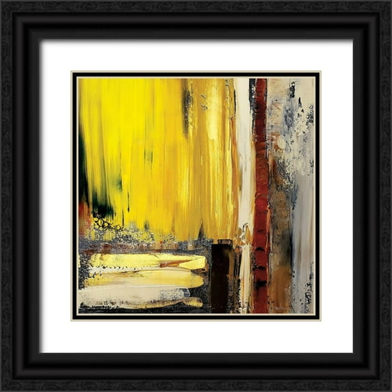 Cusson, Marie Elaine 15x15 Black Ornate Wood Framed with Double Matting Museum Art Print Titled - Modern Abstract I
