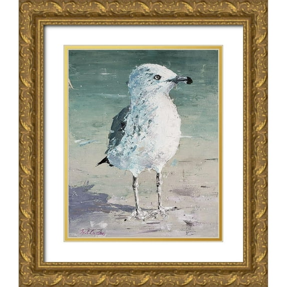 Cusson, Marie Elaine 15x18 Gold Ornate Wood Framed with Double Matting Museum Art Print Titled - Beach Bird V