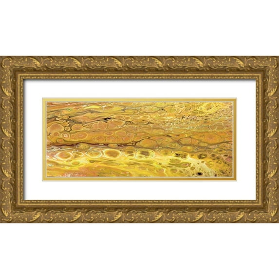 Cusson, Marie Elaine 18x10 Gold Ornate Wood Framed with Double Matting Museum Art Print Titled - Lava Dance panel III