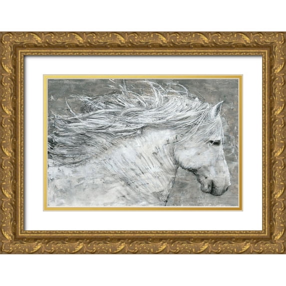 Cusson, Marie Elaine 18x13 Gold Ornate Wood Framed with Double Matting Museum Art Print Titled - Wild Horse