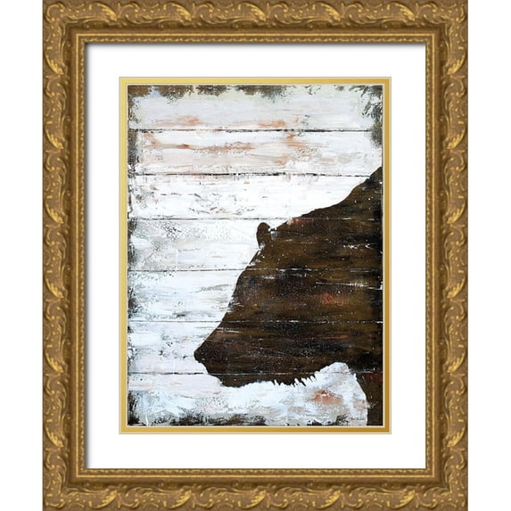 Cusson, Marie Elaine 19x24 Gold Ornate Wood Framed with Double Matting Museum Art Print Titled - Wild Bear portrait