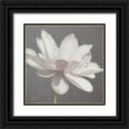 thumbnail image 1 of Cusson, Marie Elaine 20x20 Black Ornate Wood Framed with Double Matting Museum Art Print Titled - Vintage Lotus on Grey I, 1 of 4
