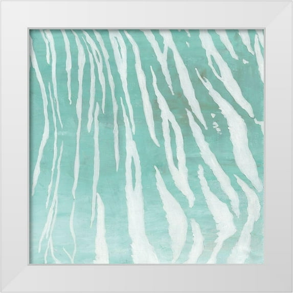 Cusson, Marie Elaine 20x20 White Modern Wood Framed Museum Art Print Titled - Soft Animal Prints Blue Tiger