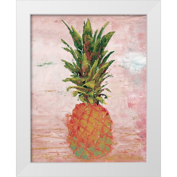Cusson, Marie-Elaine 20x24 White Modern Wood Framed Museum Art Print Titled - Painted Pineapple II