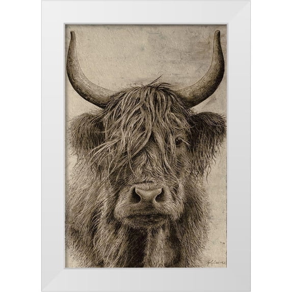 Cusson, Marie Elaine 23x32 White Modern Wood Framed Museum Art Print Titled - Highland rustic portrait