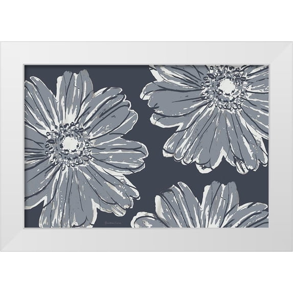 Cusson, Marie Elaine 24x17 White Modern Wood Framed Museum Art Print Titled - Flower Pop Sketch V-Shades of Grey